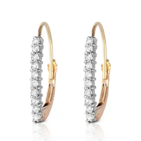 0.3 Carat 14K Solid Yellow Gold Leverback Earrings Natural Diamond