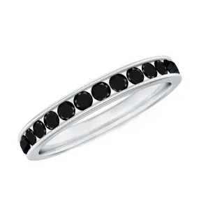 0.50 CT Black Diamond Statement Half Eternity Band Ring