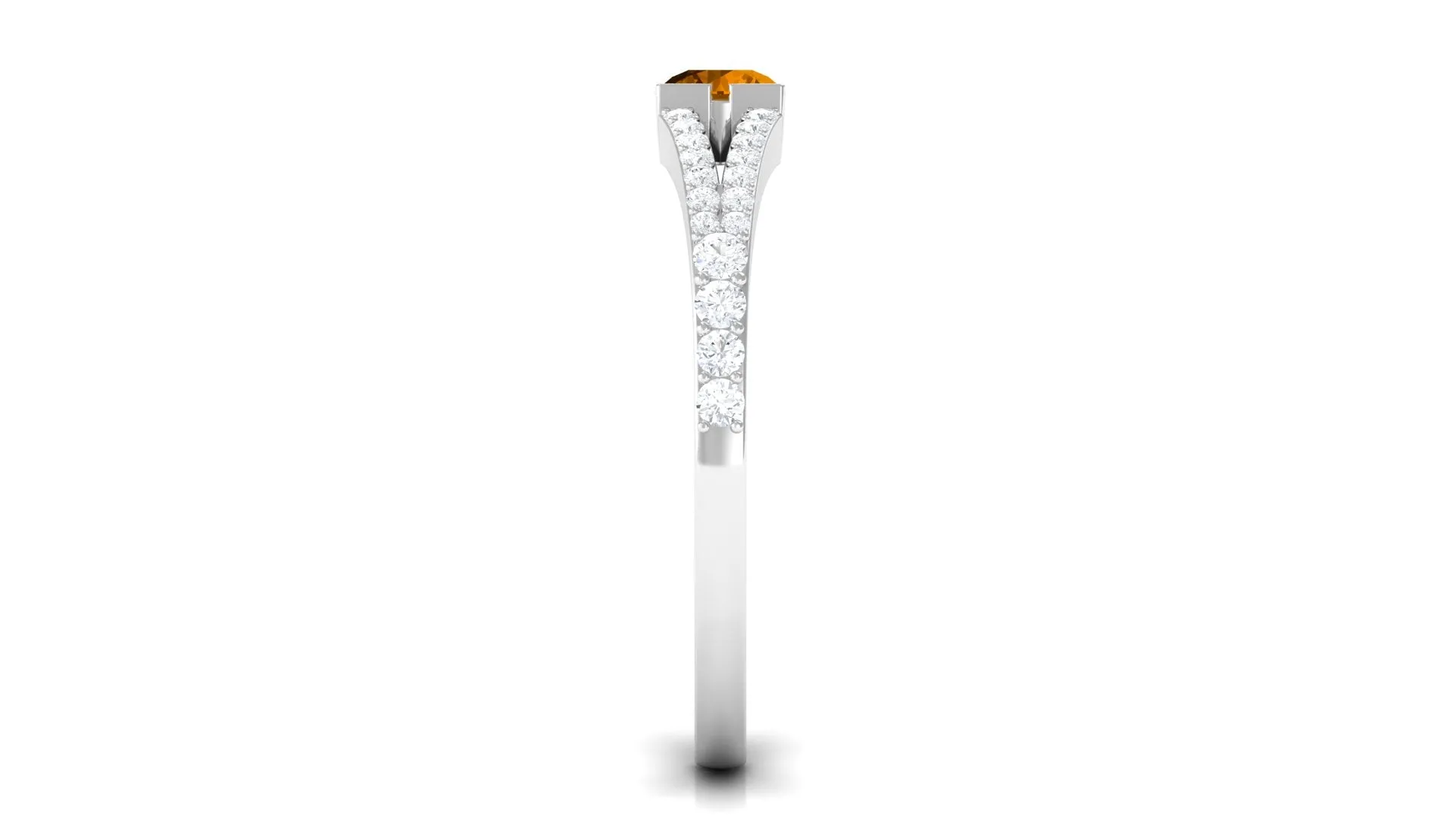 0.50 CT Split Shank Citrine Promise Ring with Diamond Accent