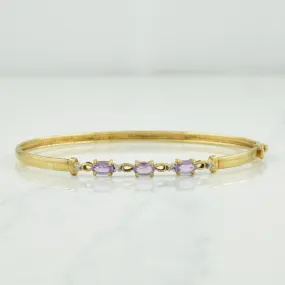 10k Yellow Gold Amethyst & Diamond Bracelet | 0.60ctw, 0.02ctw | 8" |