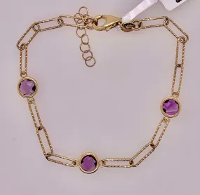 14K Amethyst Bracelet