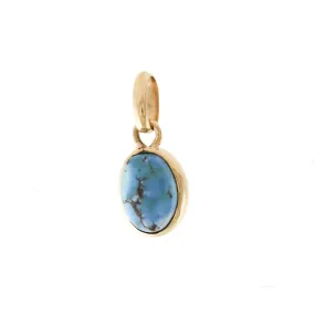 14K Gold Petite Golden Hills Turquoise Pendant