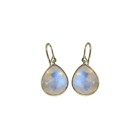 14k Gold Rainbow Moonstone Earrings