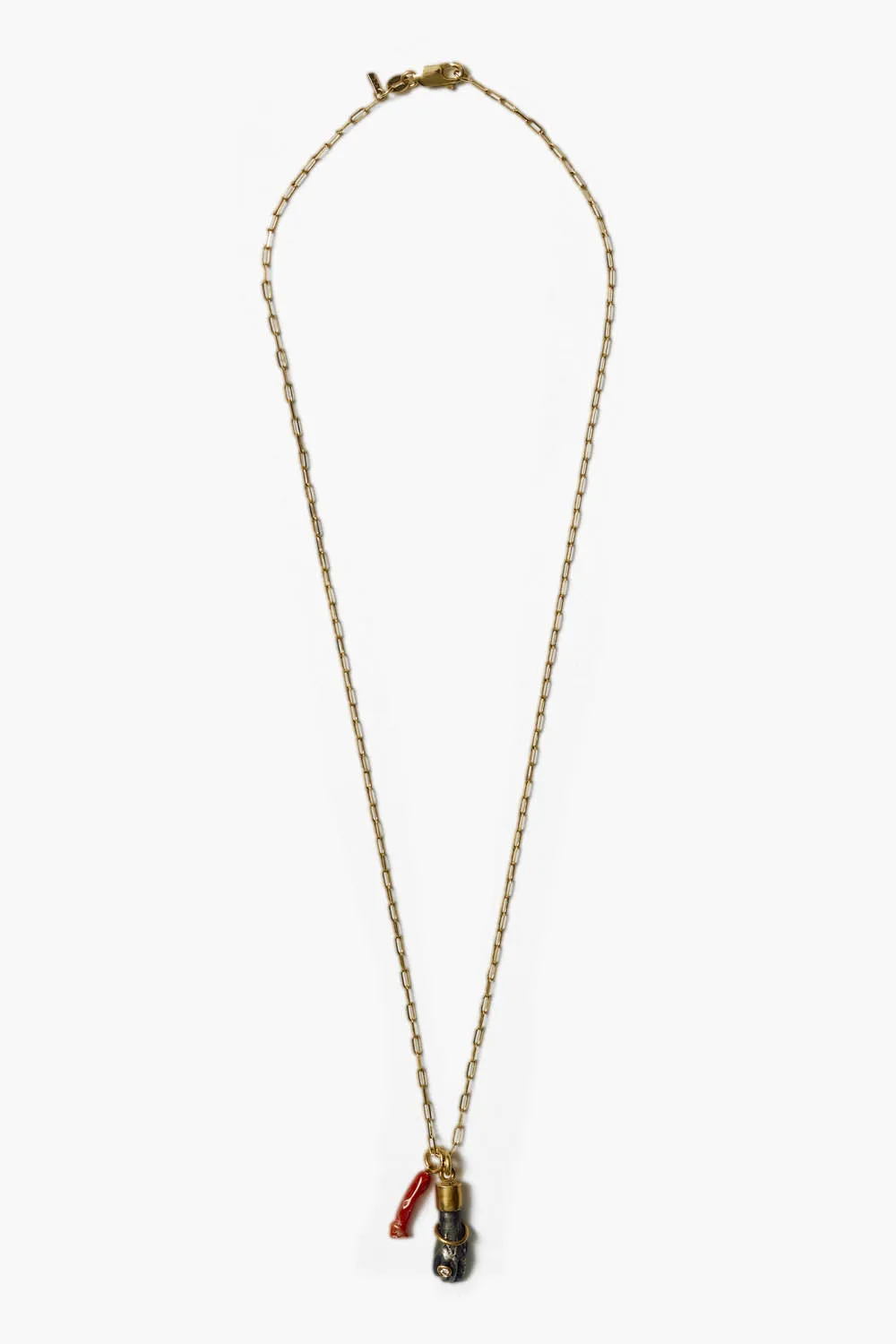 14k Mano Figa Necklace Red