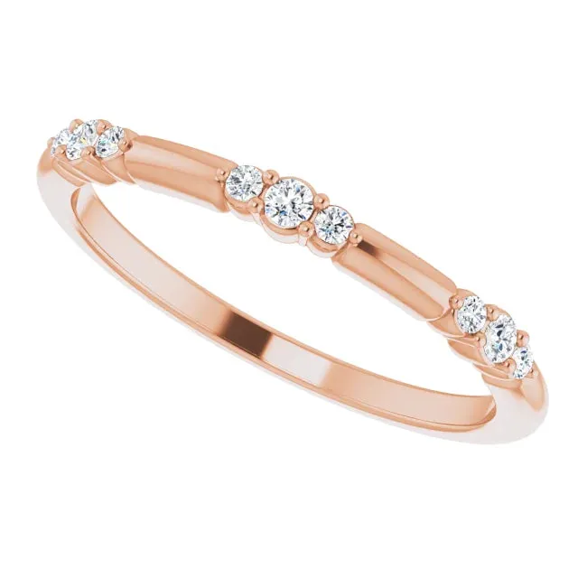 14K Rose Gold 1/8 CTW Lab-Grown Diamond Stackable Ring