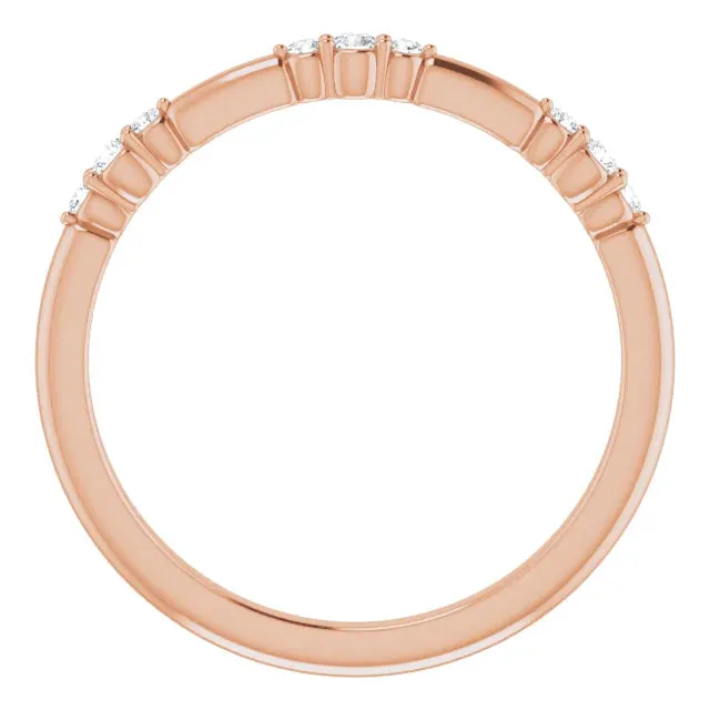 14K Rose Gold 1/8 CTW Lab-Grown Diamond Stackable Ring