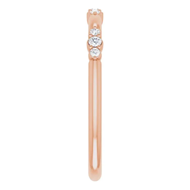 14K Rose Gold 1/8 CTW Lab-Grown Diamond Stackable Ring