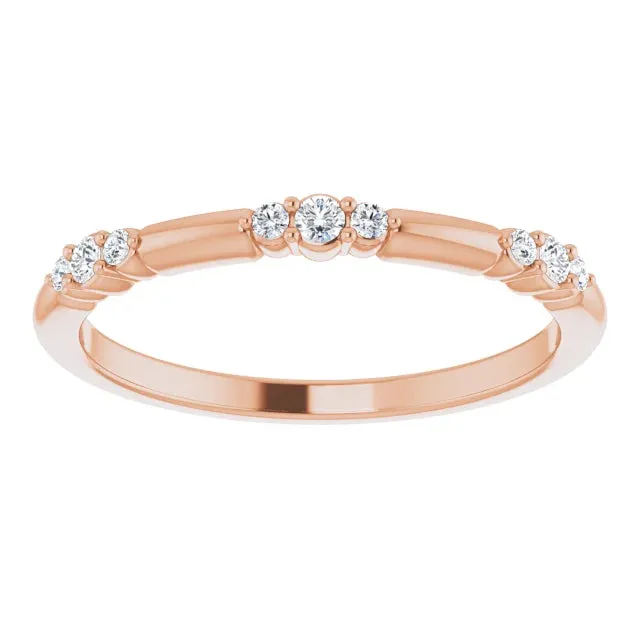 14K Rose Gold 1/8 CTW Lab-Grown Diamond Stackable Ring