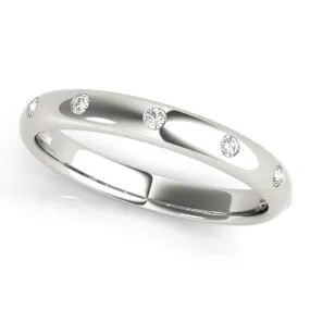 14k Stackable / Ladies Wedding Band inset Diamonds