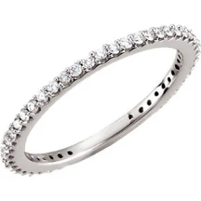 14K White 1/3 CTW Diamond Stackable Ring Size 7