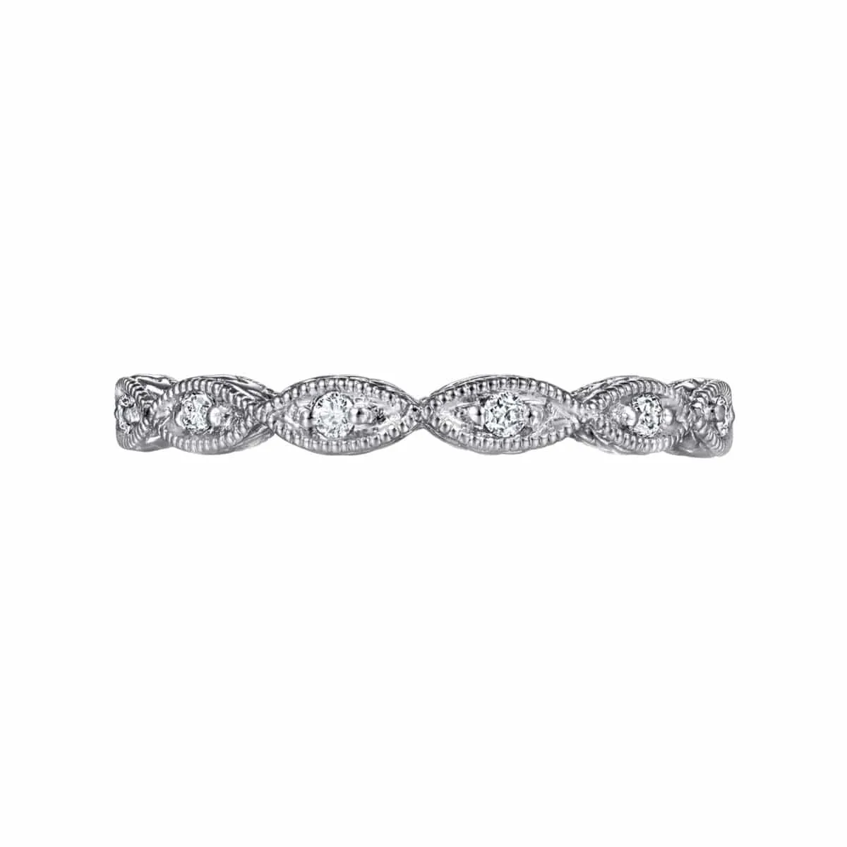 14K White Gold Diamond Marquise Station Ring - LR4381W45JJ