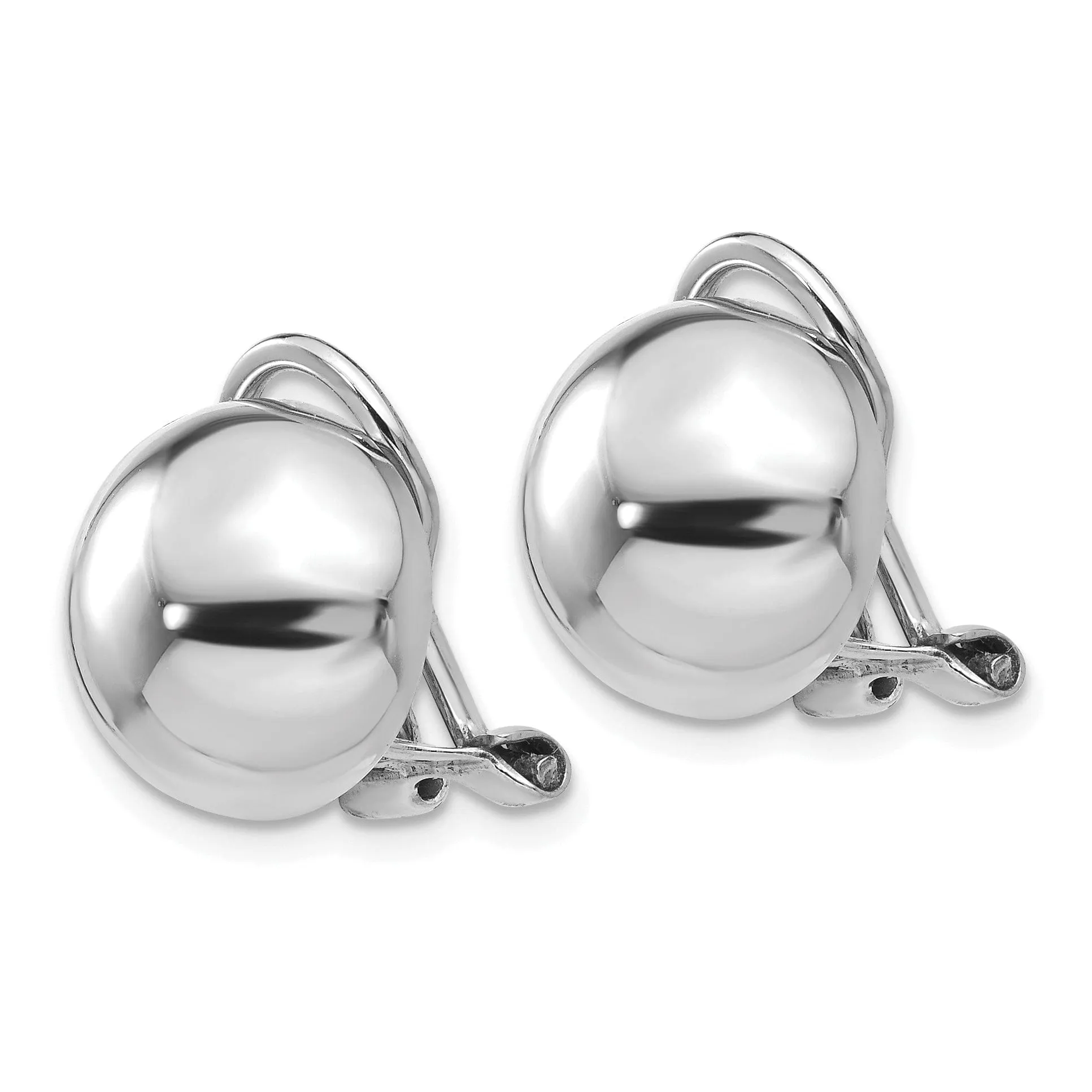 14k White Gold Polished Non-pierced Back Earrings