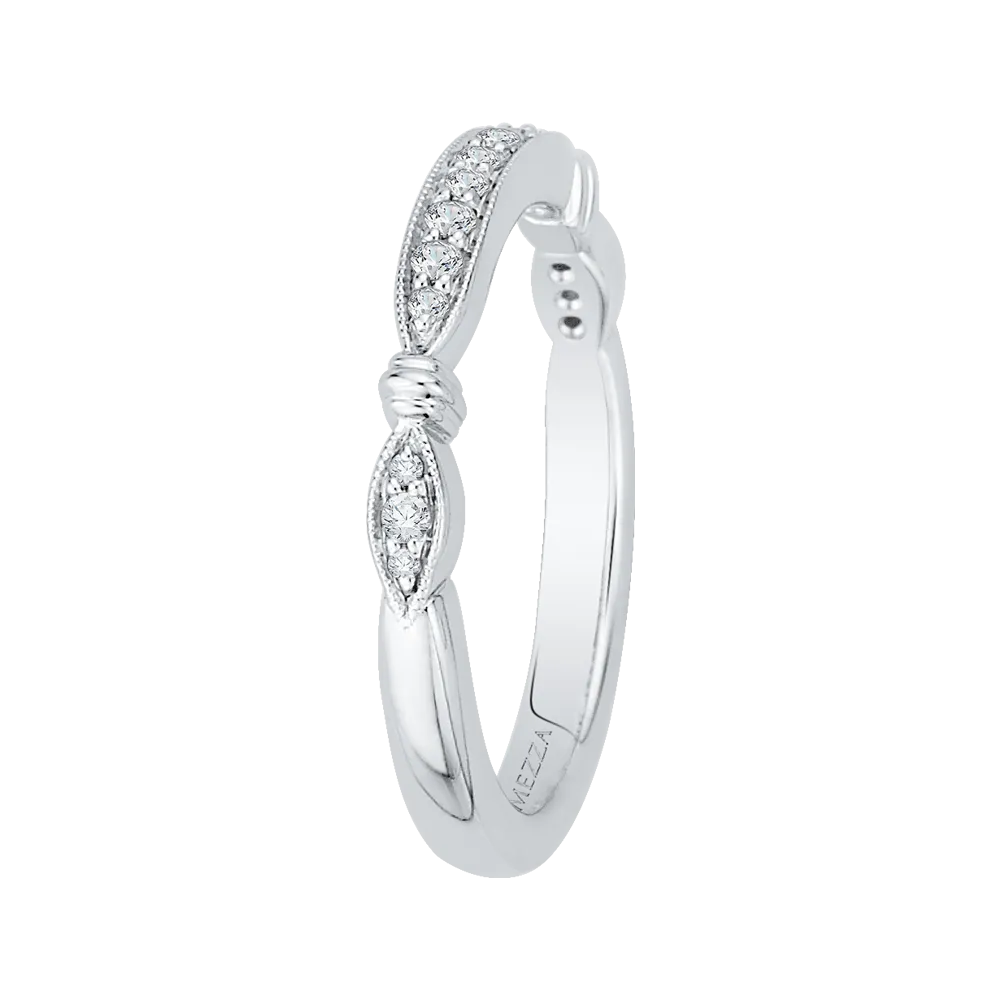 14K White Gold Round Diamond Half Eternity Wedding Band