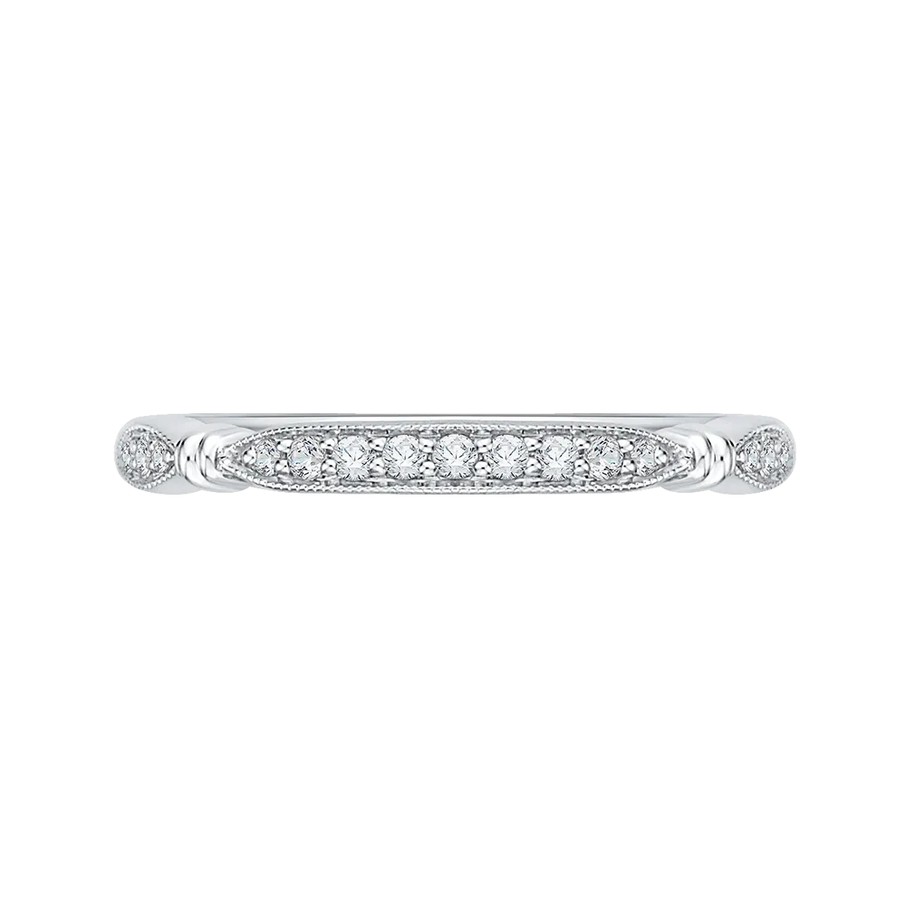 14K White Gold Round Diamond Half Eternity Wedding Band