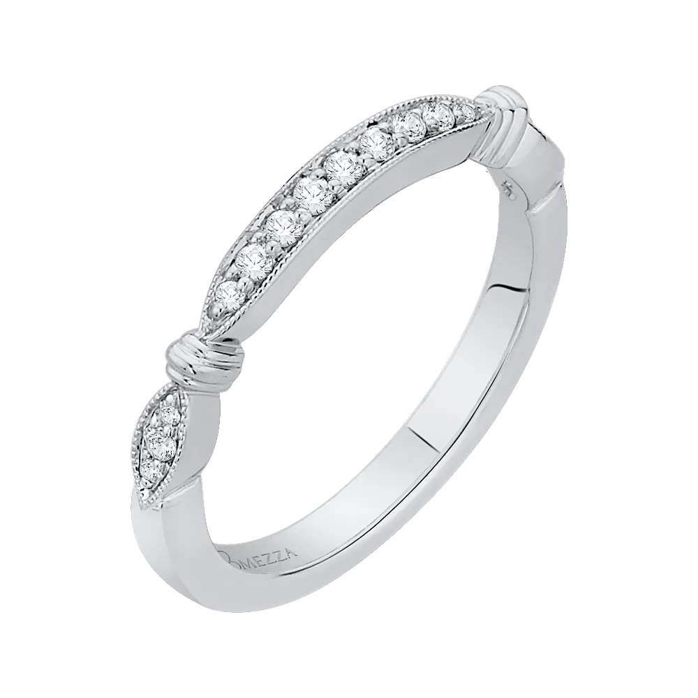 14K White Gold Round Diamond Half Eternity Wedding Band