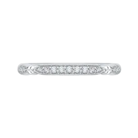 14K White Gold Round Diamond Half Eternity Wedding Band