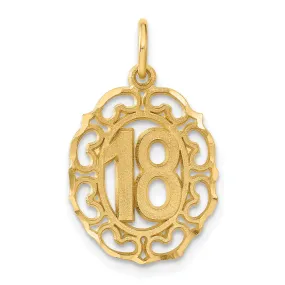 14k Yellow Gold #18 Oval Pendant