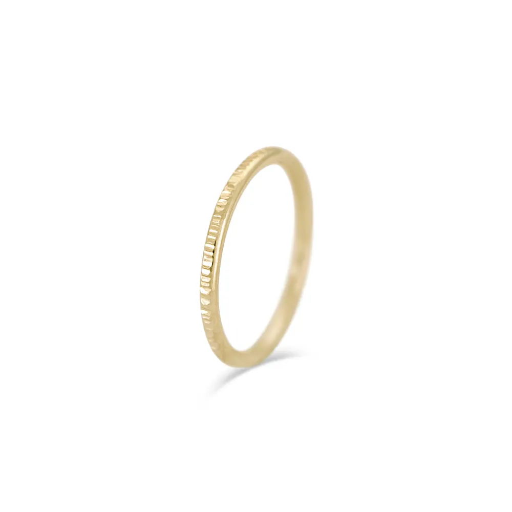 14k Yellow Gold Band - RIPPLE texture