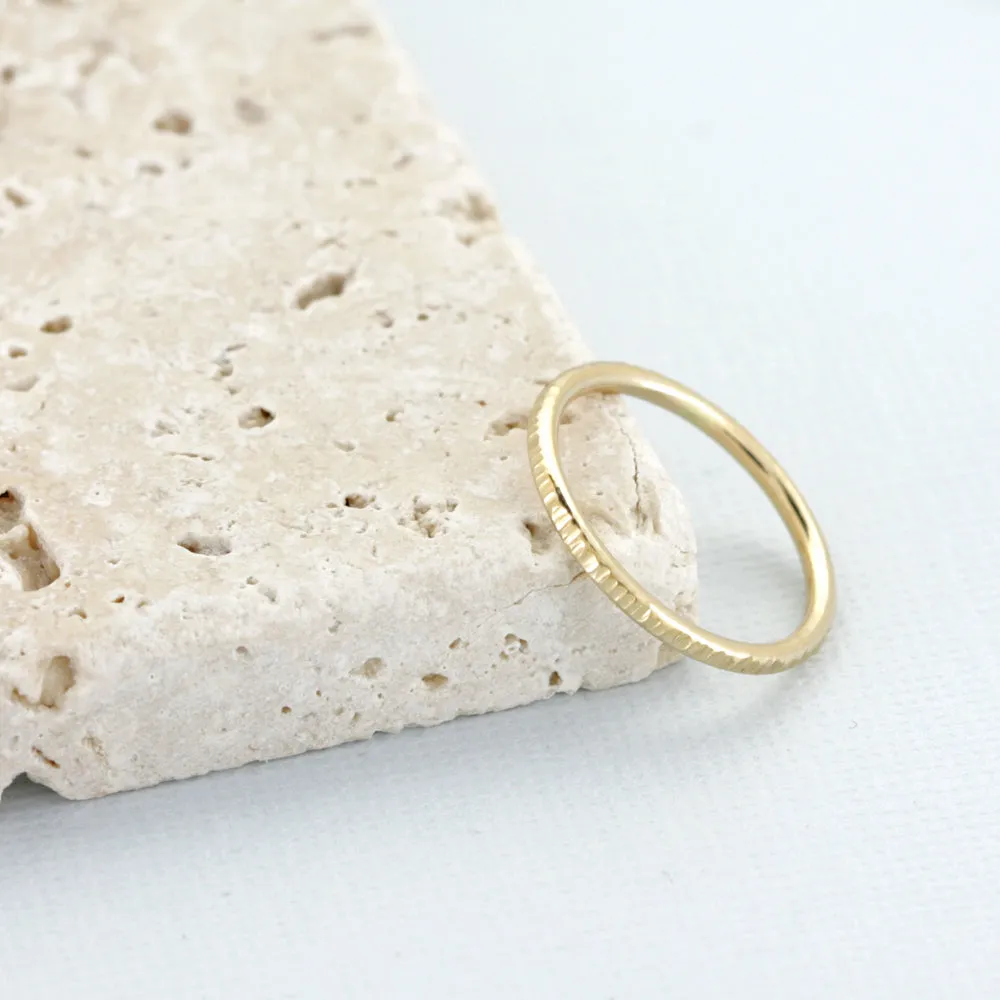 14k Yellow Gold Band - RIPPLE texture