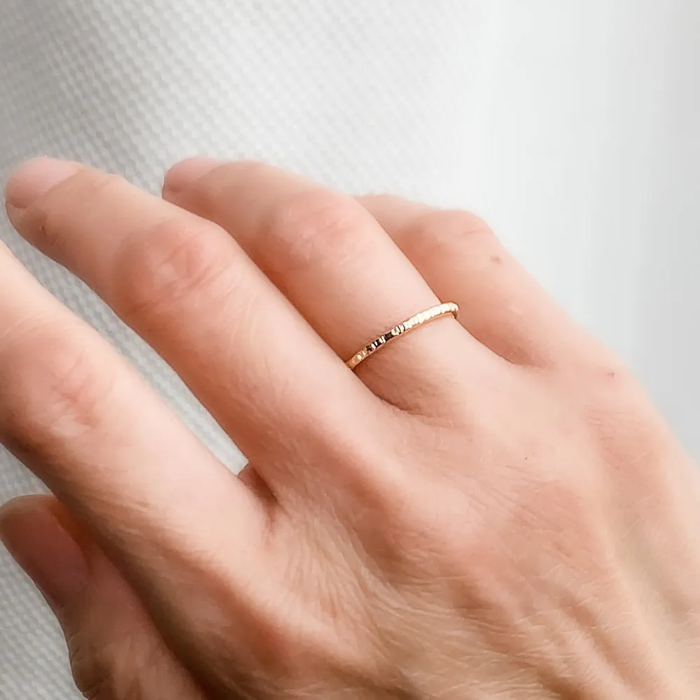 14k Yellow Gold Band - RIPPLE texture