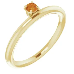 14K Yellow Gold Citrine Stackable Ring