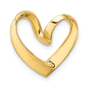 14k Yellow Gold Polished Finish Heart Design Slide Pendant