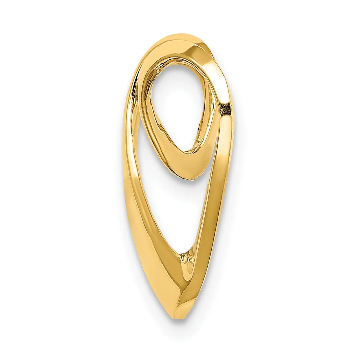 14k Yellow Gold Polished Finish Heart Design Slide Pendant