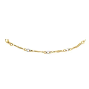 14k Yellow Gold Triple Stranded Gourmette Chain Bracelet, 7.5"