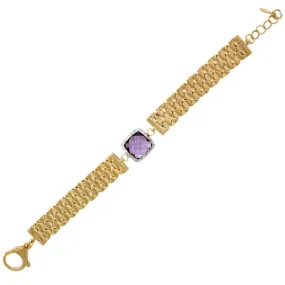 14Kt/Silver Amethyst Bracelet (143-EL03G-AM)