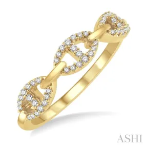 1/5 Ctw Divided Open Link Round Cut Diamond Ring in 14K Yellow Gold