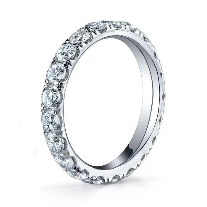 1.50cttw 2.5mm Forever One Moissanite U Pave Eternity Ring