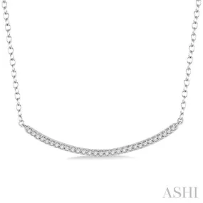 1/6 Ctw Round Cut Diamond Encrusted Arc Pendant With Link Chain in 10K White Gold