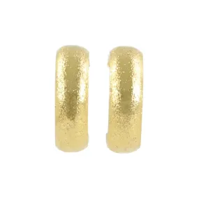 18K Gold Post Textured Hoop Earrings