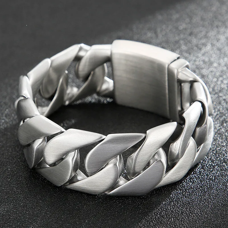 24Mm Sleek Titanium Steel Bracelet for Men - Stylish Cross-Border Fashion Accessory