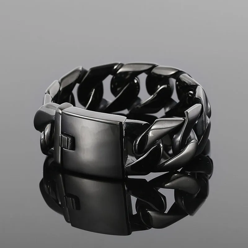 24Mm Sleek Titanium Steel Bracelet for Men - Stylish Cross-Border Fashion Accessory