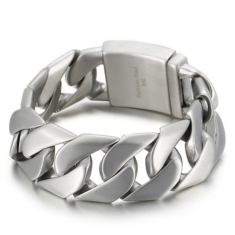 24Mm Sleek Titanium Steel Bracelet for Men - Stylish Cross-Border Fashion Accessory