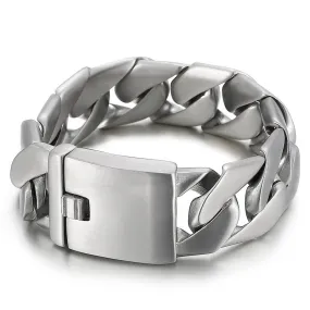 24Mm Sleek Titanium Steel Bracelet for Men - Stylish Cross-Border Fashion Accessory