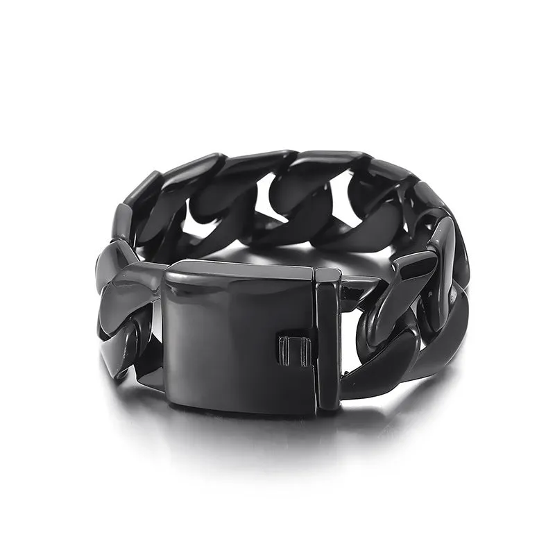 24Mm Sleek Titanium Steel Bracelet for Men - Stylish Cross-Border Fashion Accessory