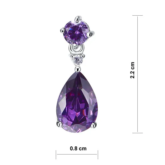 3 Carat Pear Cut Created Purple Sapphire 925 Sterling Silver Dangle Earrings XFE8059