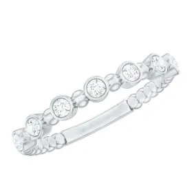 7 Stone Diamond Stackable Ring with Beaded Details