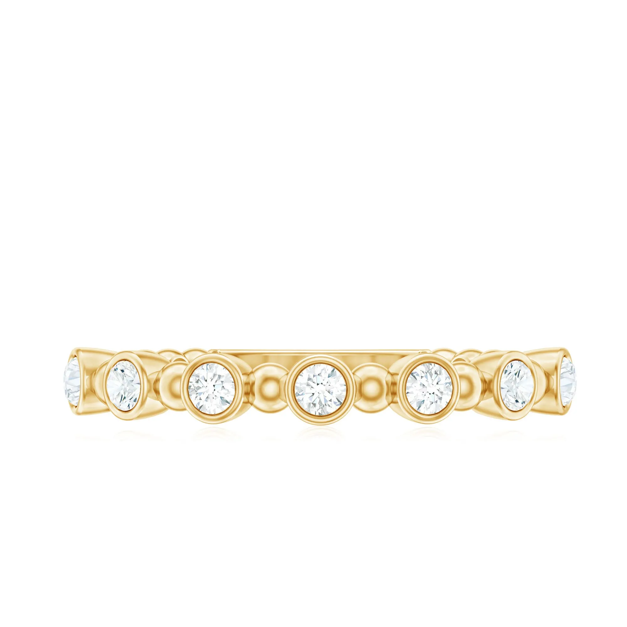 7 Stone Diamond Stackable Ring with Beaded Details