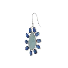 925 Sterling Silver Earrings - Kyanite and Amazonite Stones