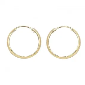 9ct Yellow Gold 14mm Sleeper Earrings ES154