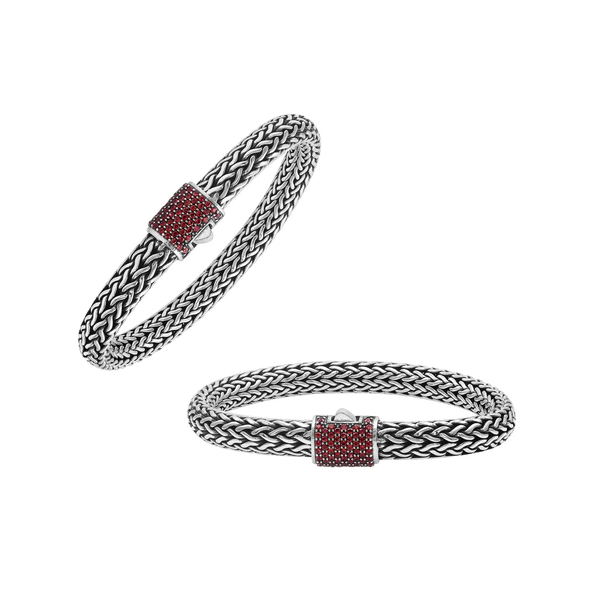 AB-1121-GA Sterling Silver Bracelet With Garnet Q.