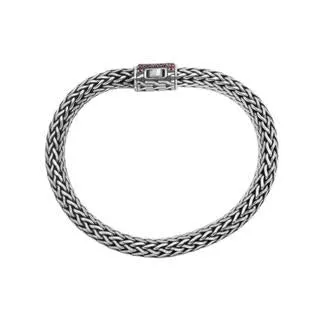 AB-1121-GA Sterling Silver Bracelet With Garnet Q.