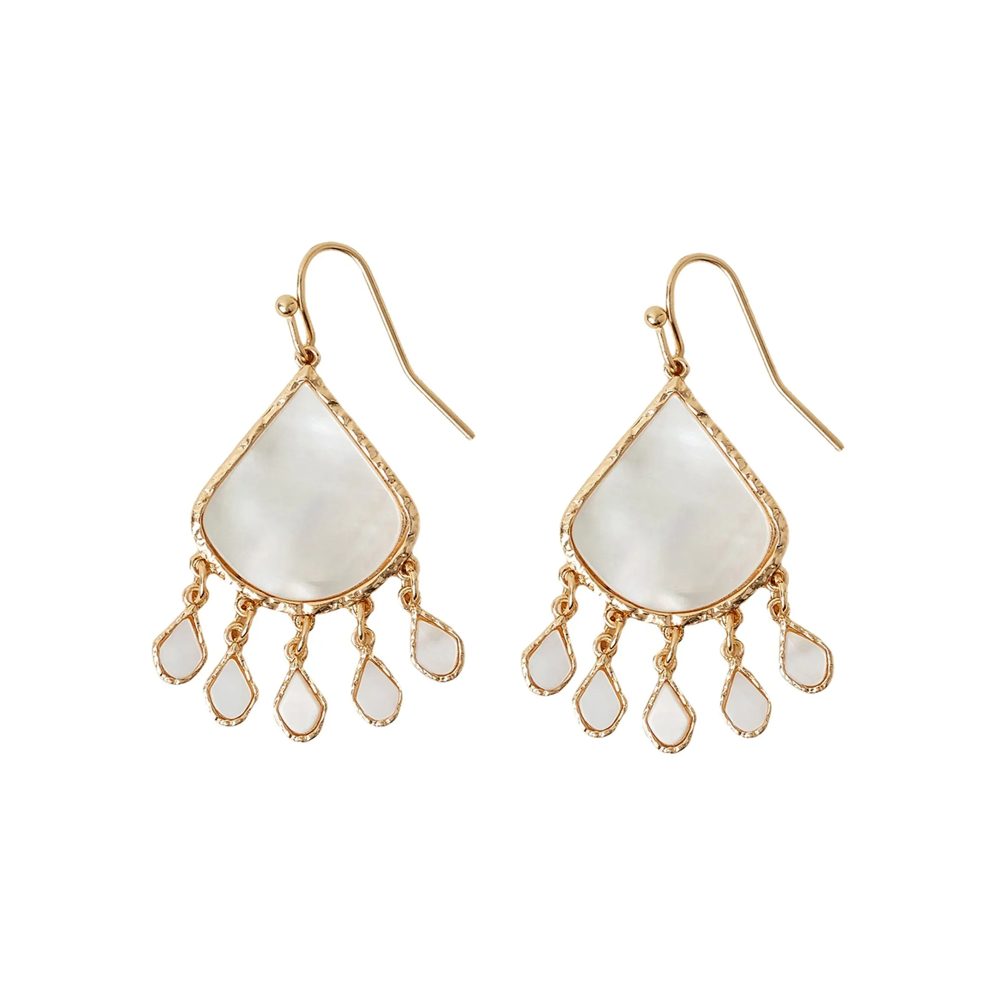 Accessorize London Women White Moonstone Tiny Drop Earrings