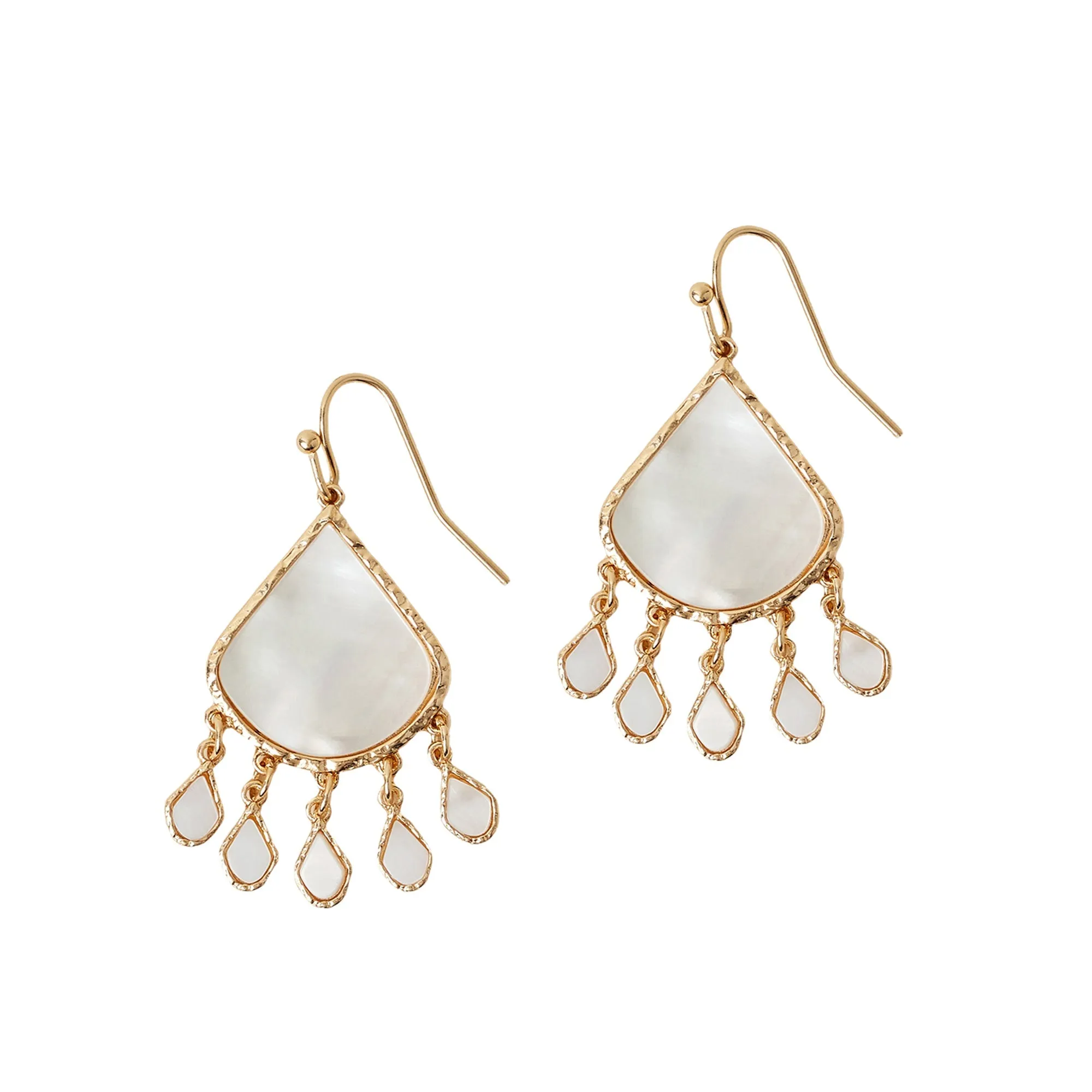 Accessorize London Women White Moonstone Tiny Drop Earrings