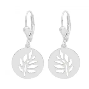 Acotis Silver Drop Earrings Rhodium Branch G51257