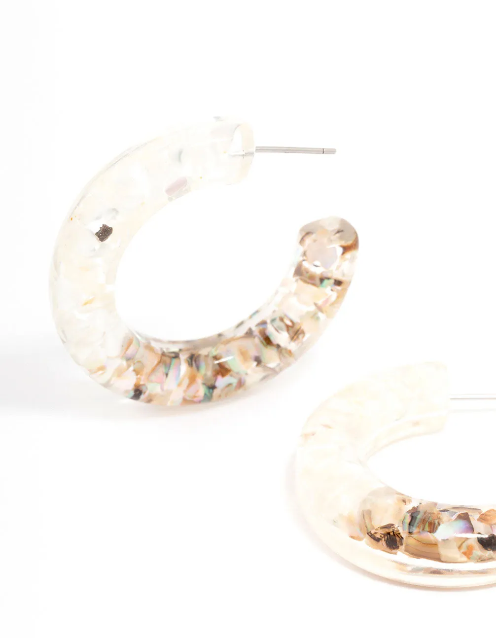 Acrylic Clear Glitter Hoop Earrings