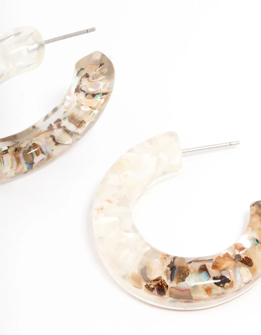 Acrylic Clear Glitter Hoop Earrings